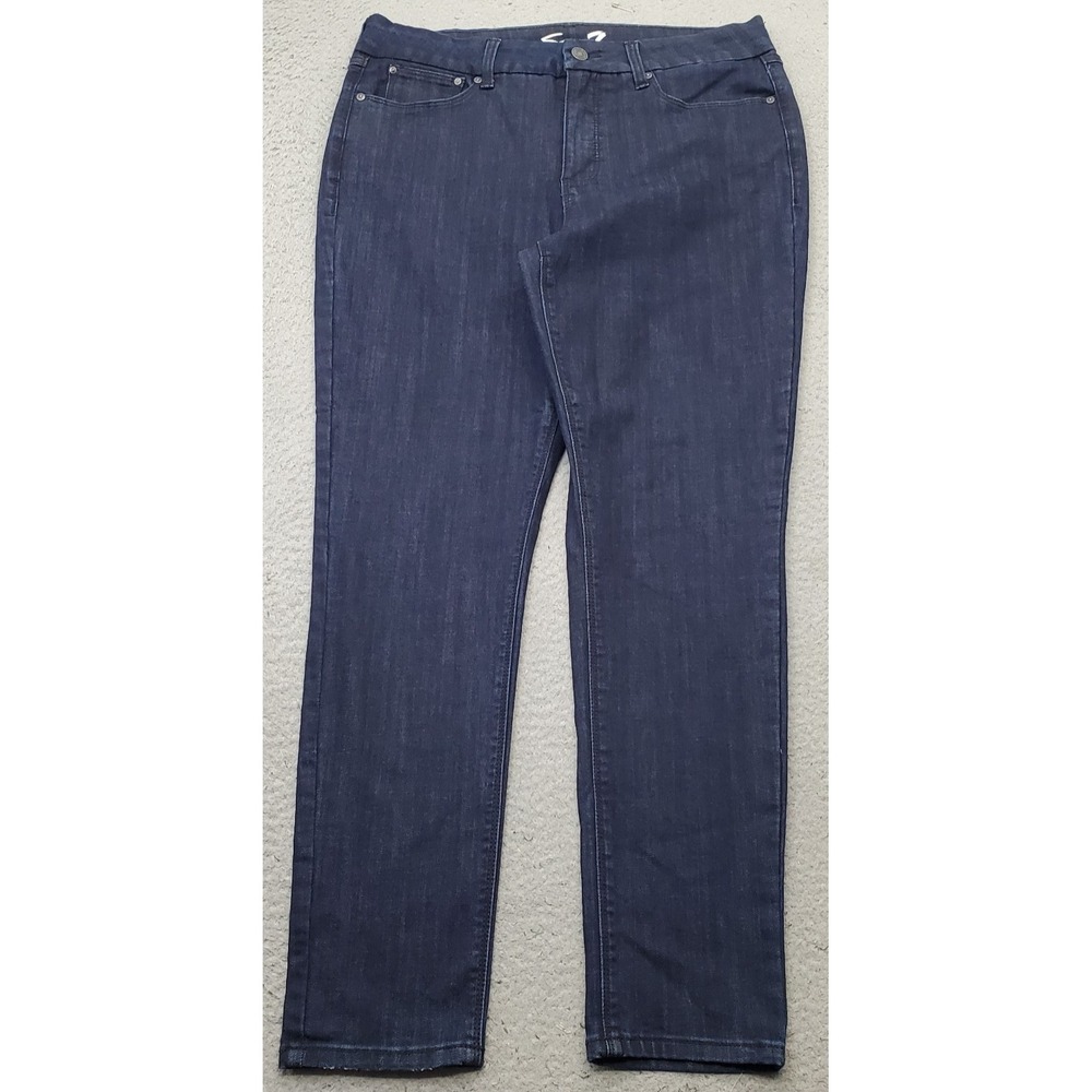 Seven7 Tummyless Jeans Womens 14 Denim Dark Blue Stretch High Rise Skinny Leg